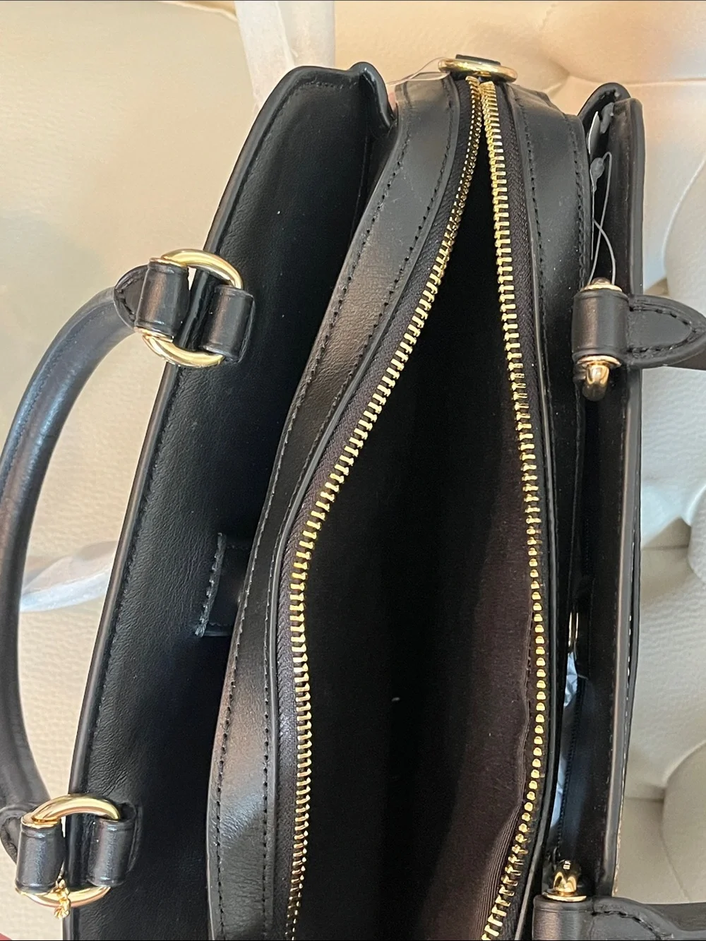 Coach Brown Signature Leather Satchel Rust Side Panels crossbody  Eye Catching